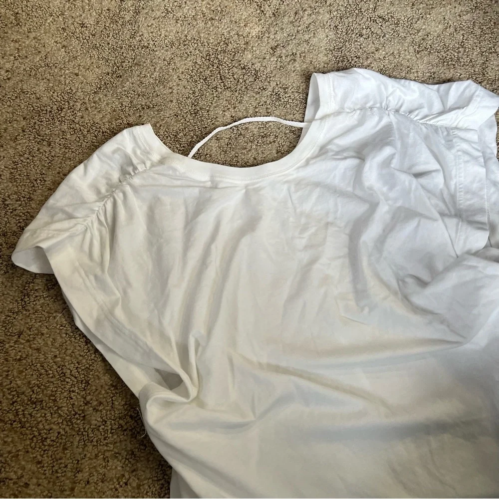 Free People White Relaxed Short Sleeve Tee